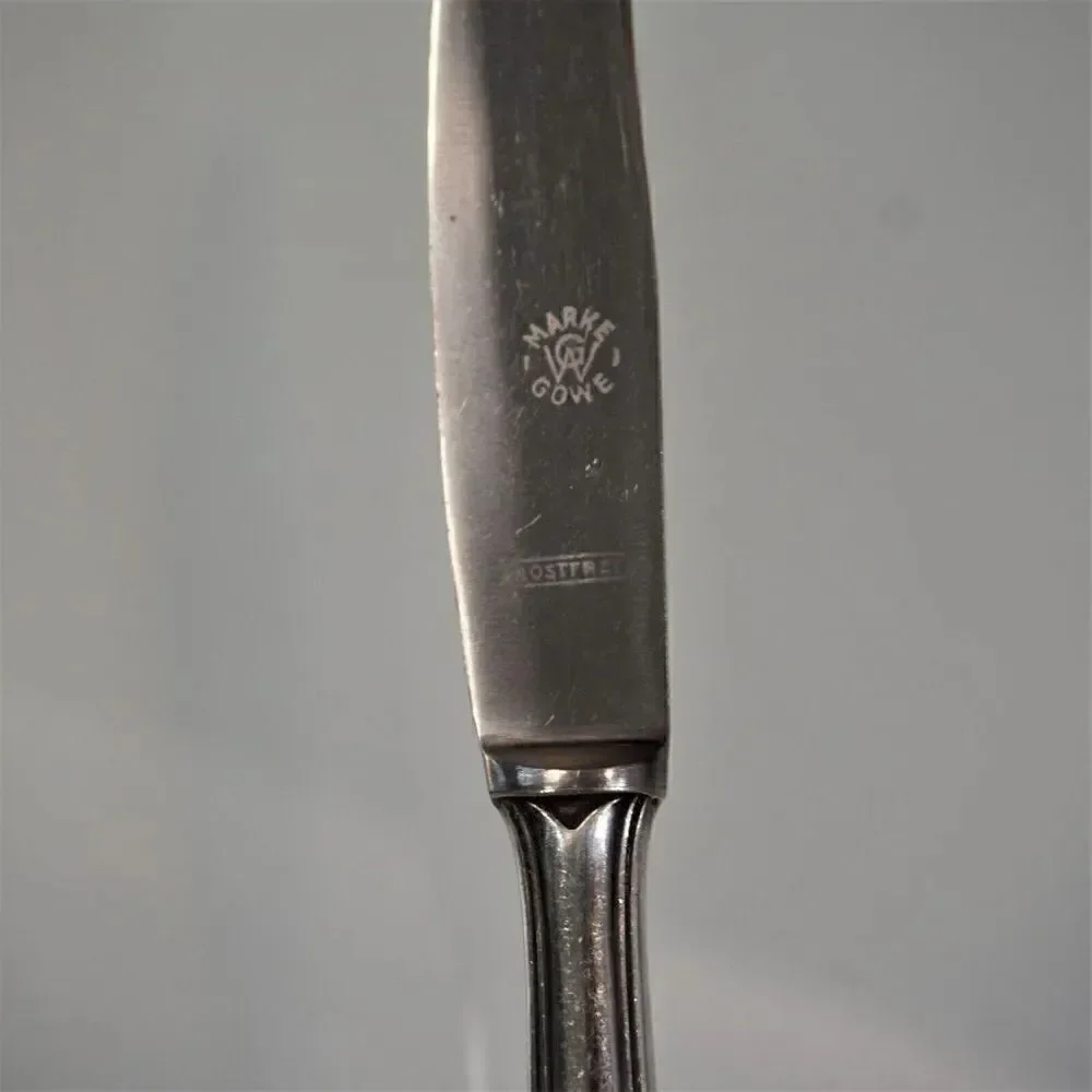 Vintage Gowe Wellner German Sliver Plate Knife Marke GW Gowe 90 18